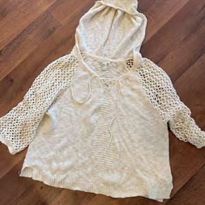 Boho lightweight crochet hoodie